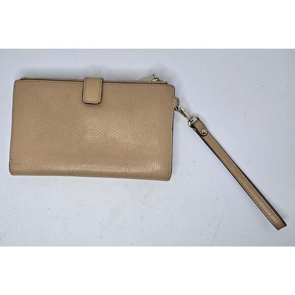 Michael Kors Adele Double-Zip Wristlet WALLET BEIGE Leather One Size - Picture 3 of 12